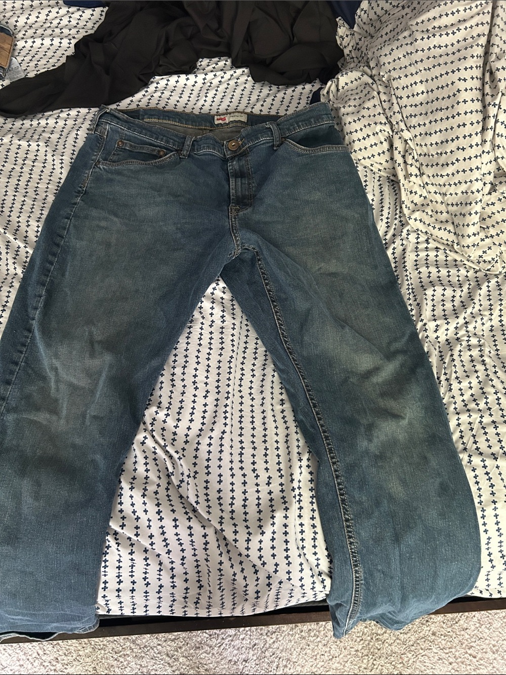 Wrangler Men's Blue Straight-Leg Denim Jeans